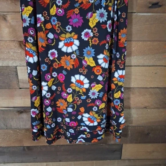 J. Jill Black Floral Bohemian Preppy Knee-Length Layered Dress Size S Pockets 💐 - Picture 3 of 8